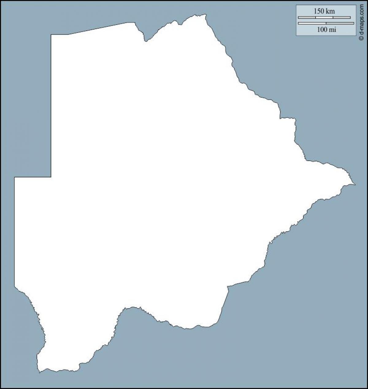mapa de Botswana mapa de contorn