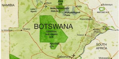 Mapa de Botswana reserves de caça