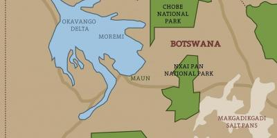 Mapa de Botswana mapa de parcs nacionals