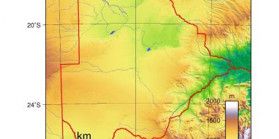 Mapa de Botswana física