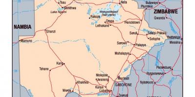 Mapa de Botswana política