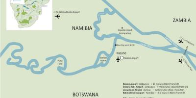 Mapa de kasane Botswana