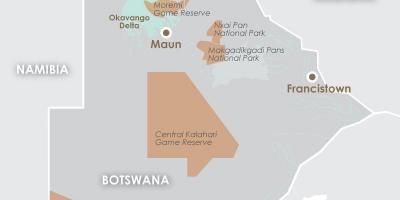 Mapa de maun Botswana