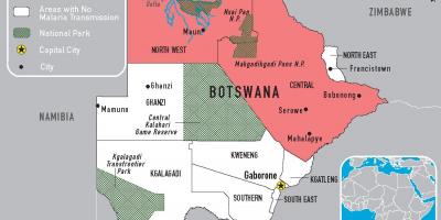 Mapa de Botswana malària